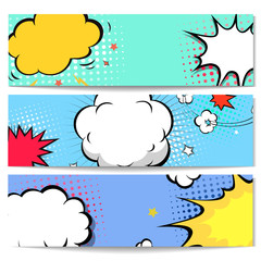 Set of comics boom backgrounds, 