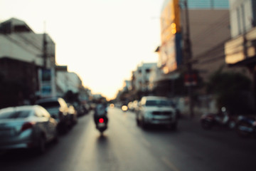 Blurred of car on road