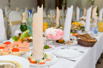 Naklejka na ściany i meble Served for a banquet table