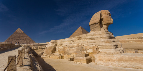 Egypt. Cairo - Giza. General view of pyramids from the Giza Plat