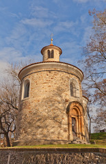 Fototapeta na wymiar Rotunda of St Martin (XI c.) of Vysehrad in Prague. UNESCO site