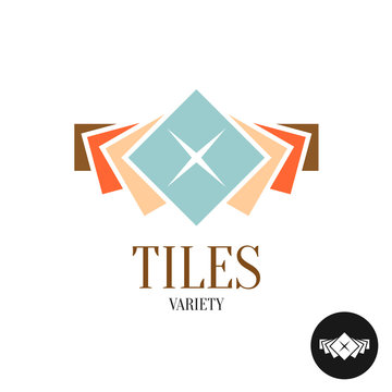 Tiles Variety Logo. Row Of The Color Square Tiles For Interior A