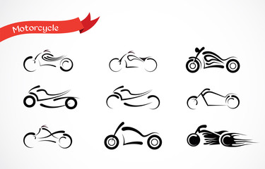 vector Silhouette of classic motorcycle. motorcycle icon collection © jennylipmic
