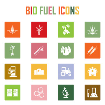 Vector bio fuels refinery plant , bio diesel , icons