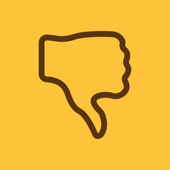 The thumb down icon. Rejected and no, negative symbol. Flat