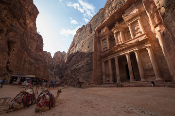 Ancient temple in Petra, Jordan