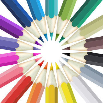 pw12 PencilWave - Farbkreis aus Buntstiften - color wheel with colored pencil - g4086