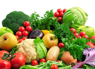 Fototapeta na wymiar fresh fruits and vegetables