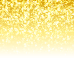 Glitter glow sparkles yellow golden magical background. New year party and christmas design