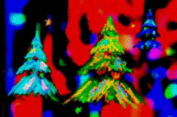 Christmas tree colorful abstract background