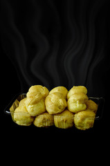 Warm bread stuffed with cream