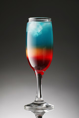 Colorful cocktail on a gradient