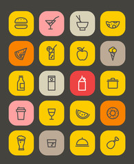 Simple foob icons collection isolated on white. Flat design icon