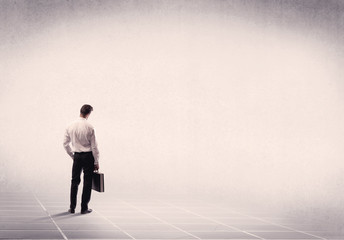 Business person standing in empty space