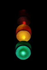Traffic lights with all lights on
