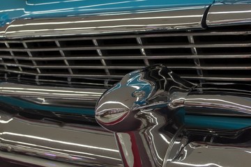 Classic blue car radiator