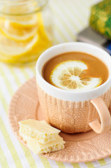A Cup of Lemon and White Chocolate Coffee