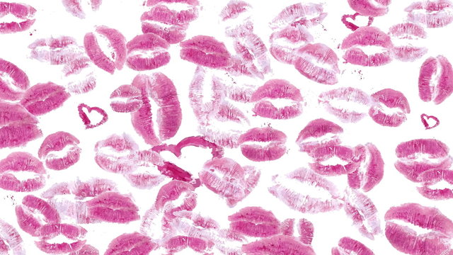 Many traces of pink lipstick.