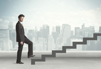 Fototapeta na wymiar Business person in front of a staircase