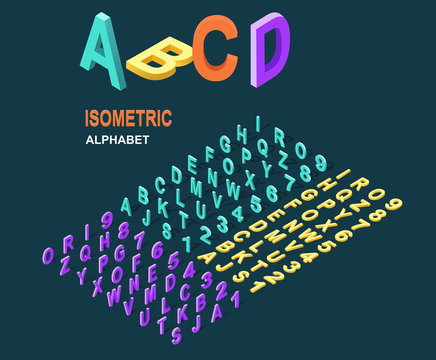 Isometric Design Style Alphabet