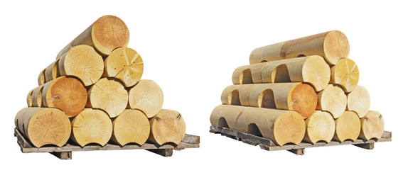 Stacked logs for building log