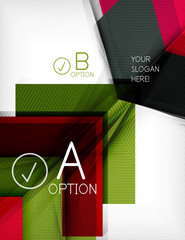 Color geometric shapes with option elements abstract background