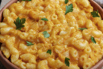 Pasta with pumpkin and cheese creamy