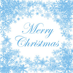 Winter Background, Snowflakes and Merry Christmas.