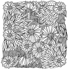 Pattern for coloring book. Ethnic retro design