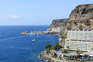 View of Taurito and Puerto de Mogan in the background. Gran Canaria Island, Spain.