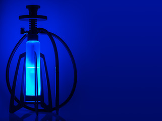 Design hookah with backlit plain background