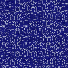 Blue and White Baby Tile Pattern Repeat Background