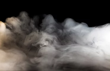 Zelfklevend Fotobehang Abstracte mist of rookbeweging op zwarte kleurenachtergrond © Jenov Jenovallen
