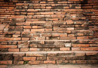 The old red brick wall texture and background