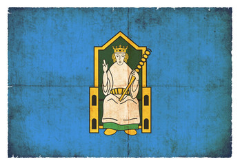 Grunge Flagge Leinster (Irland)