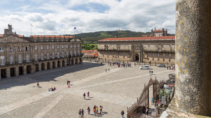 The Praza de Obradoiro in Santiago de Compostela in Spain, a World Heritage site