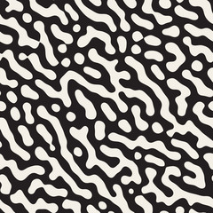 Vector Seamless Black and White Random Rounded Drips Pattern