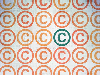 Law concept: copyright icon on Digital Paper background