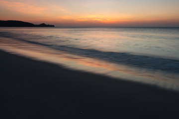 Minimalistic seascape at twilight