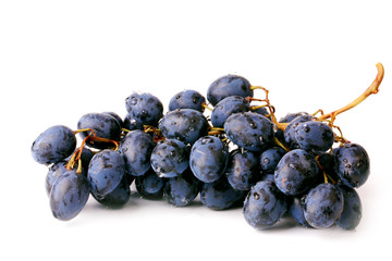black grapes isolated on a white background