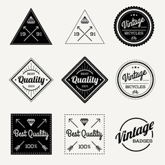 Collection of Vector Vintage Retro Label Set of 9