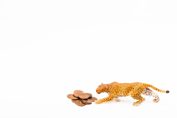 toy jaguar and coins