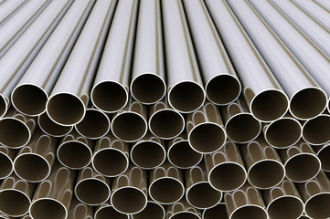 Metal pipes. Industrial 3d illustration