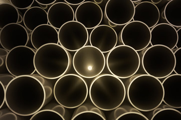 Round metal  pipes. industrial 3d illustration