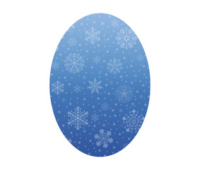 egg christmas icon with snow