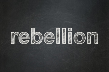Obraz premium Politics concept: Rebellion on chalkboard background