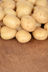 new potatoes on wood