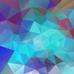 vector polygon background with irregular tessellations pattern - triangular design in neon colors - blue, turquiose, red, violet