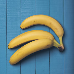 Bananas on blue boards