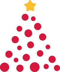 Christmas tree of red balls